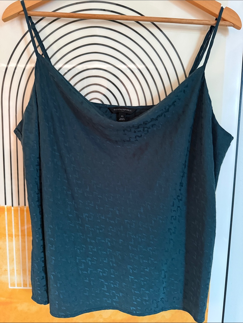 Banana Republic Factory Teal Textured Satin Cowl Camisole